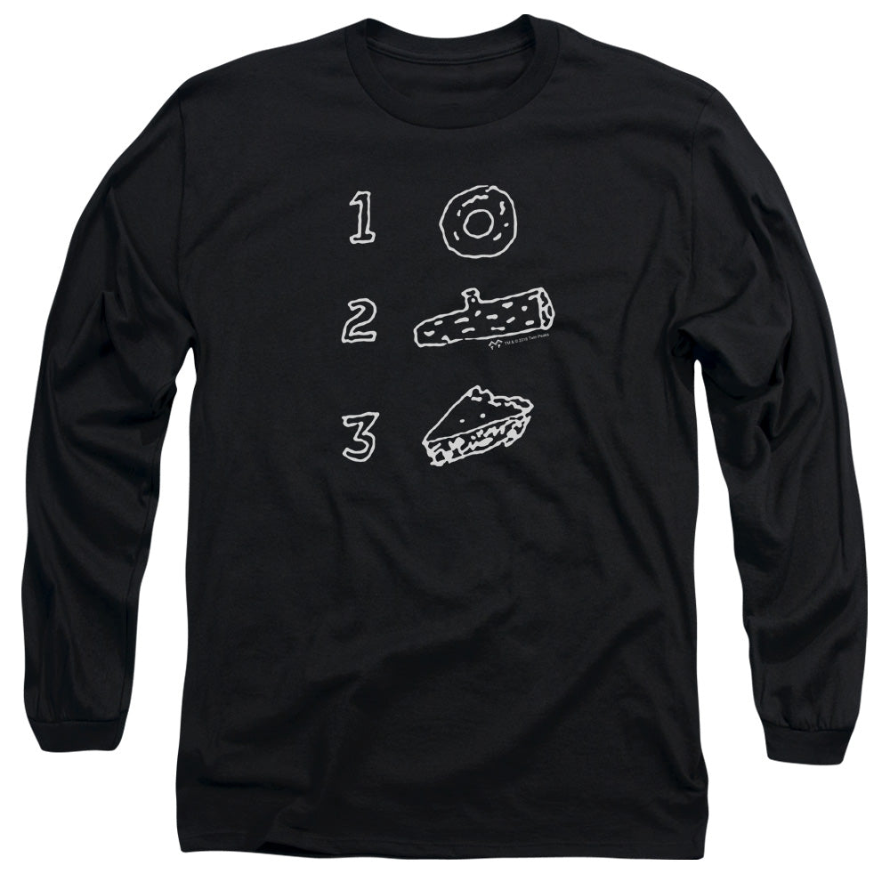 Twin Peaks Pie Log Donut Mens Long Sleeve Shirt Black Officially Licensed