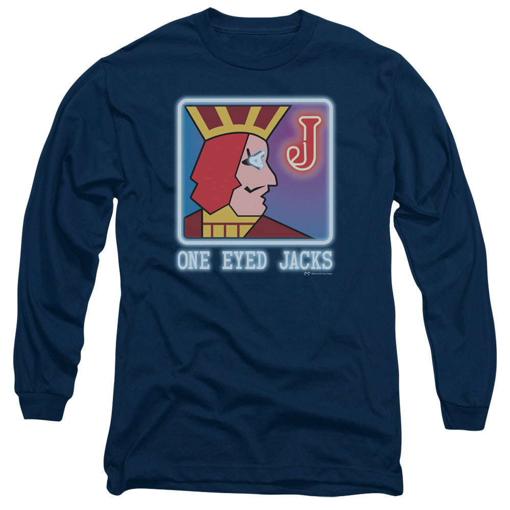 Twin Peaks One Eyed Jacks Mens Long Sleeve Shirt Navy Officially Licensed