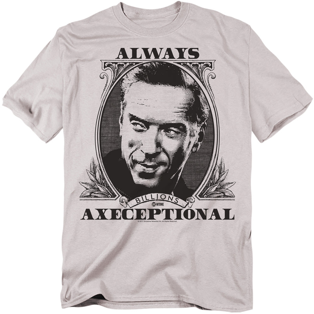Billions Axeceptional Mens T Shirt Silver Officially Licensed