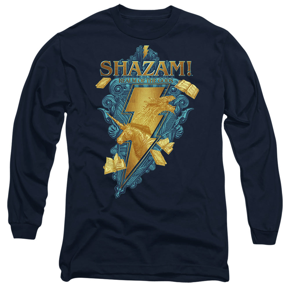 Shazam! Fury Of The Gods Big Blue Seal Mens Long Sleeve Shirt Navy Officially Licensed