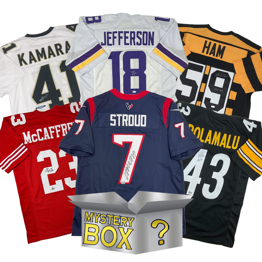 Autographed/Signed Football SILVER Series 3 Jersey Mystery Box with PSA JSA or Beckett COA