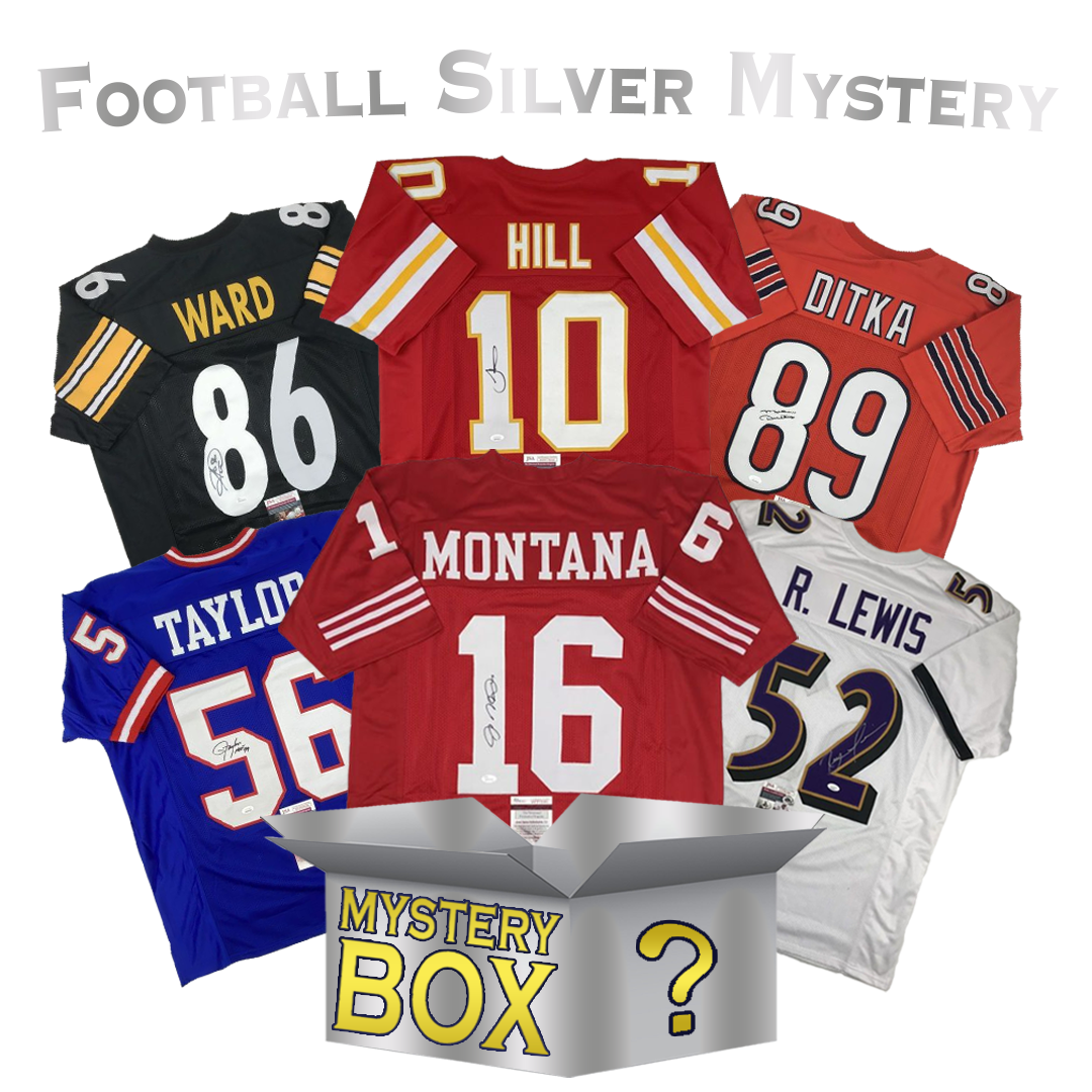 Autographed/Signed Football SILVER Series 1 Jersey Mystery Box with PSA JSA or Beckett COA