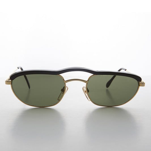 Unique Rare Brow Bar Oval Aviator Vintage Sunglass - Simone