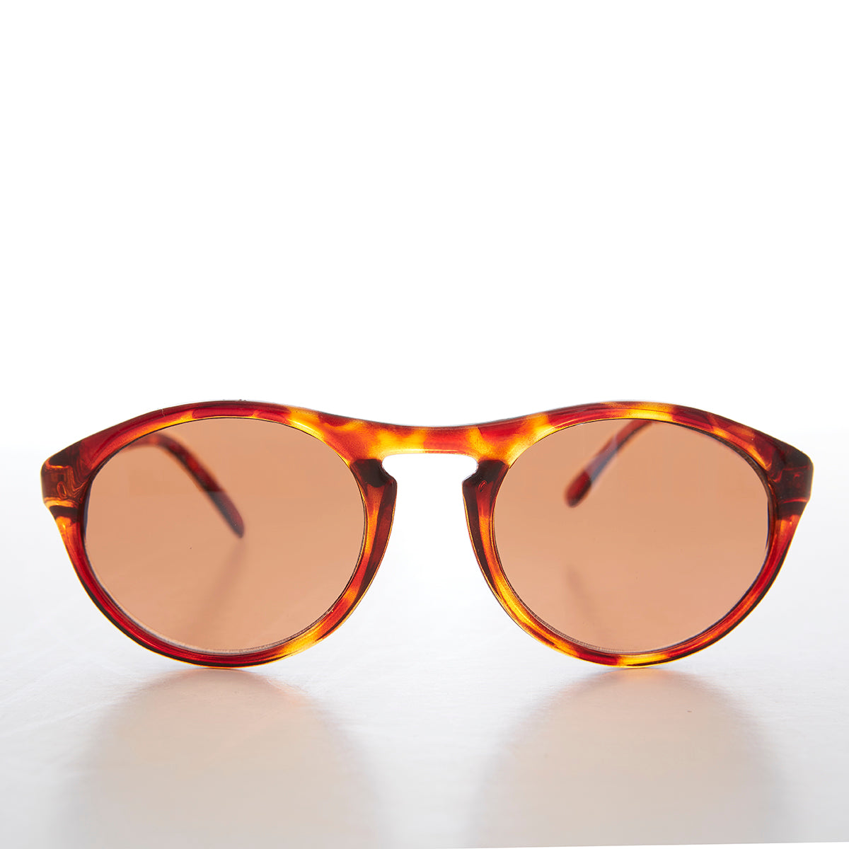 Round Sporty Vintage Sunglass With Copper Lens - Sinclair