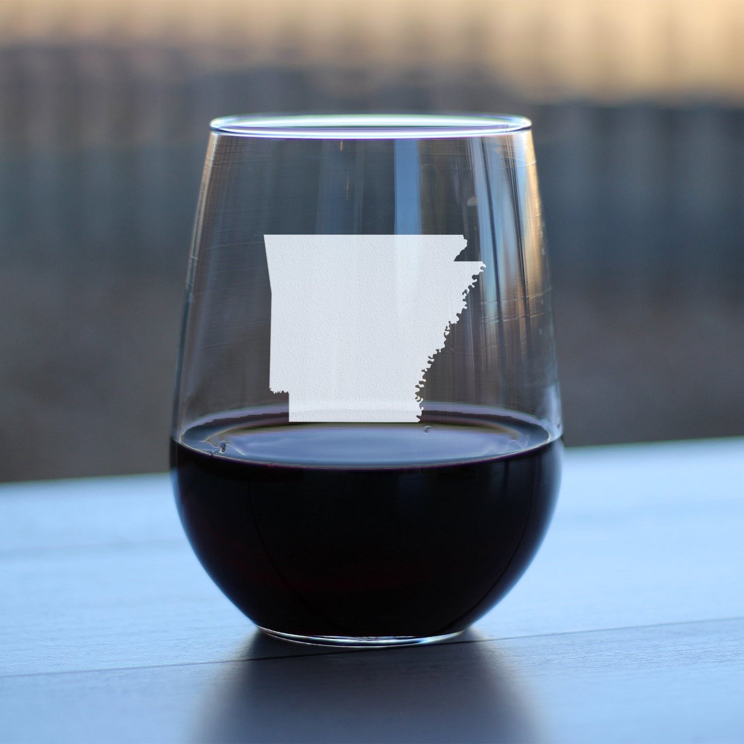 Arkansas State Outline Stemless Wine Glass - State Themed Drinking Decor and Gifts for Arkansans & Arkansawyer Women & Men - Large 17 Oz Glasses