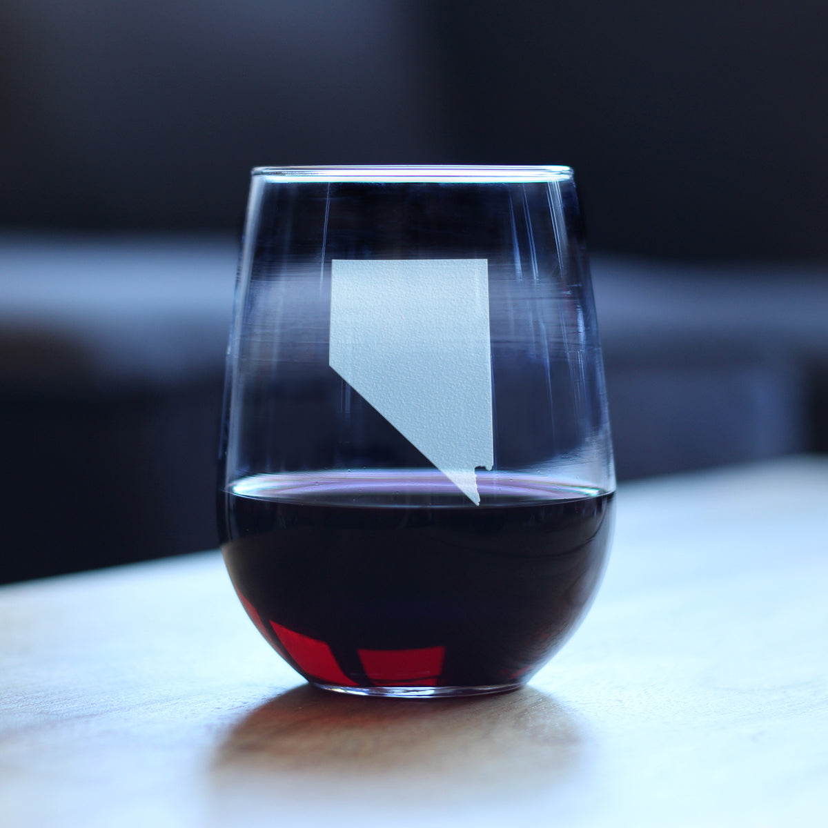 Nevada State Outline Stemless Wine Glass - State Themed Drinking Decor and Gifts for Nevadan Women & Men - Large 17 Oz Glasses