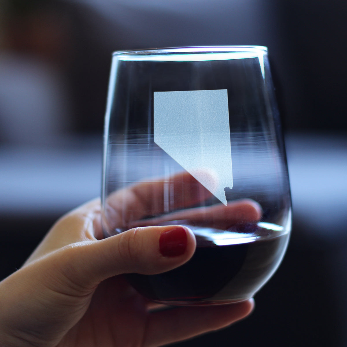 Nevada State Outline Stemless Wine Glass - State Themed Drinking Decor and Gifts for Nevadan Women & Men - Large 17 Oz Glasses
