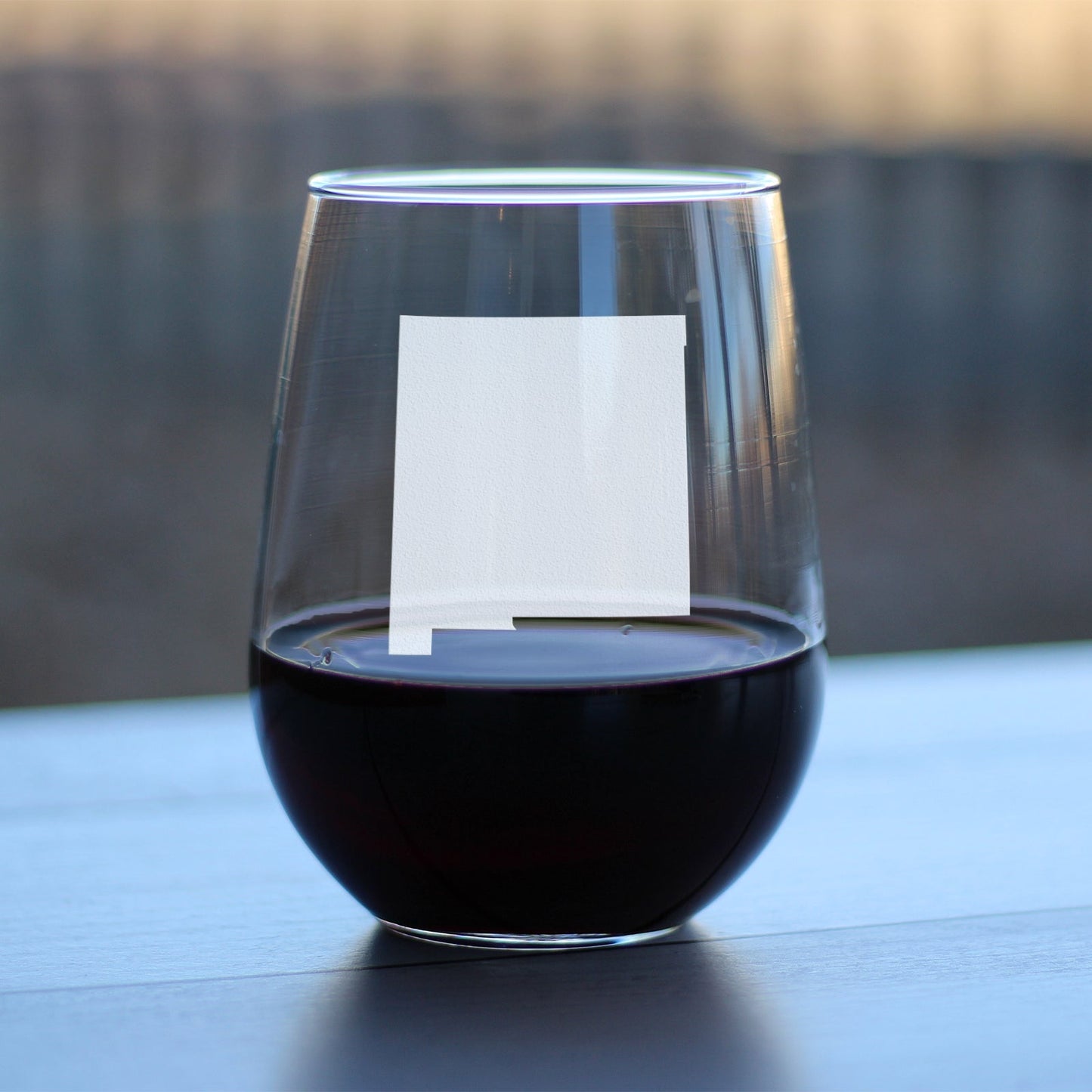 New Mexico State Outline Stemless Wine Glass - State Themed Drinking Decor and Gifts for New Mexican Women & Men - Large 17 Oz Glasses