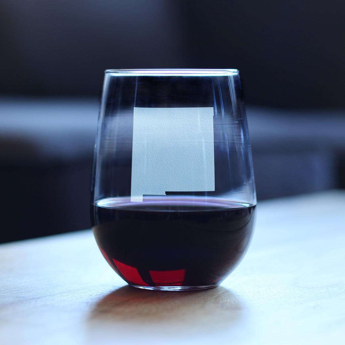 New Mexico State Outline Stemless Wine Glass - State Themed Drinking Decor and Gifts for New Mexican Women & Men - Large 17 Oz Glasses