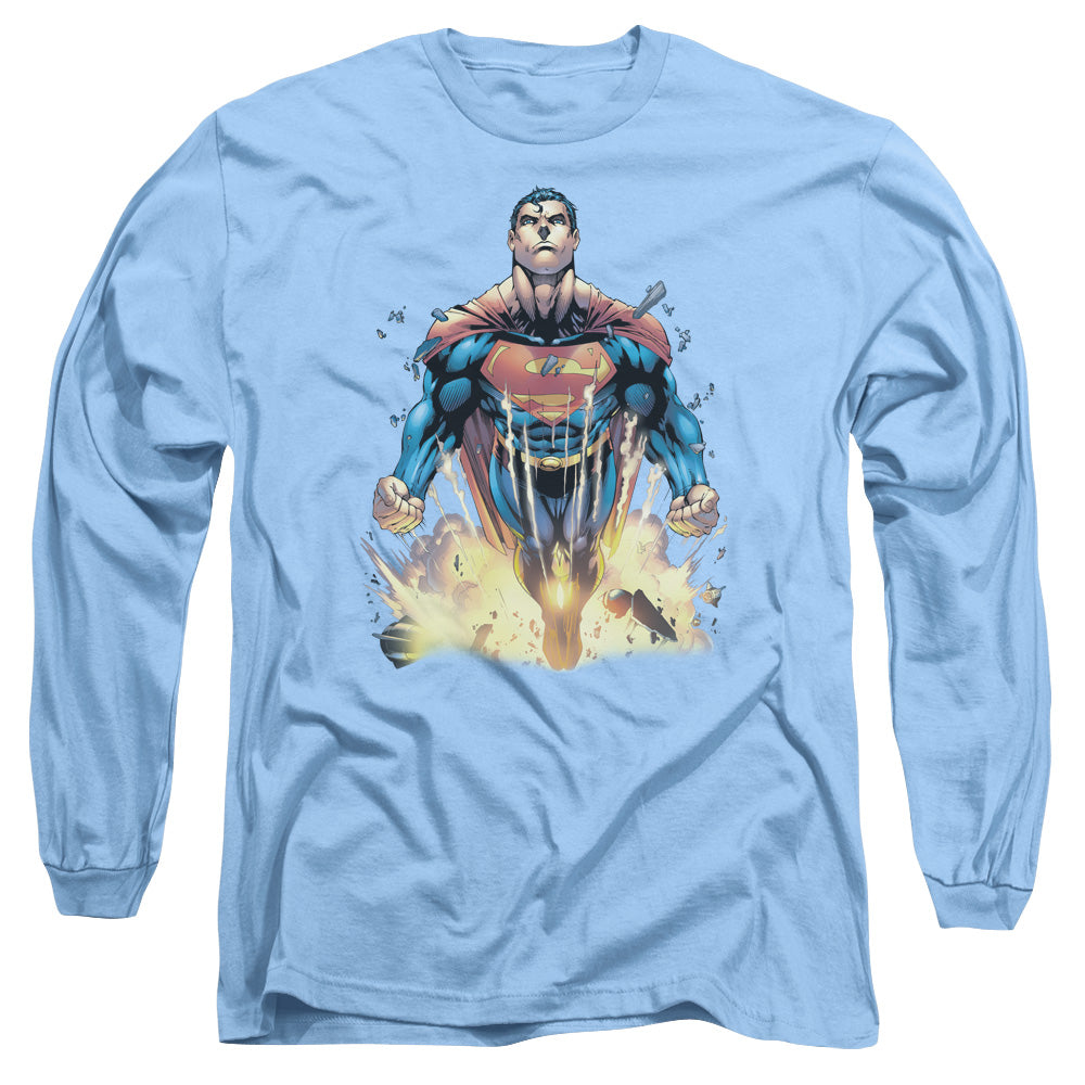 Superman #224 Cover Mens Long Sleeve Shirt Carolina Blue Officially Licensed