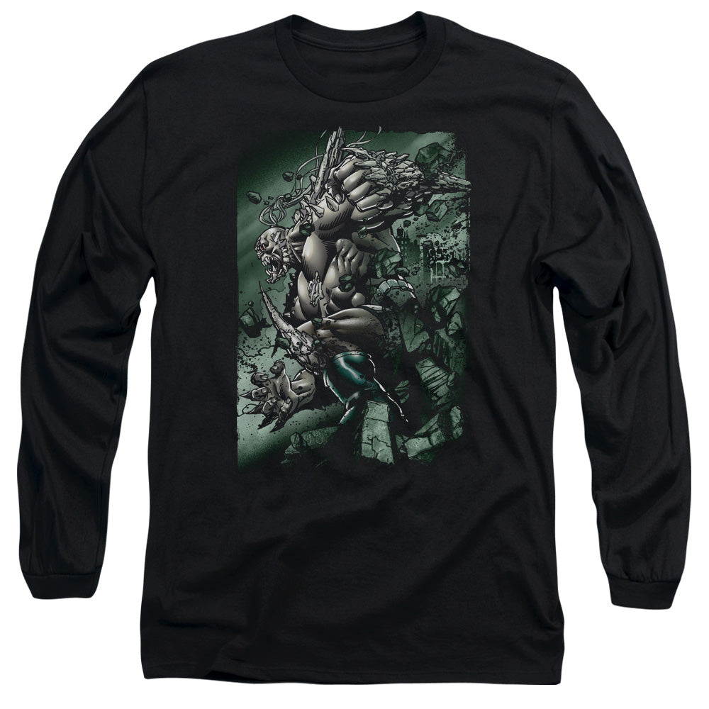 Superman Doomsday Destruction Mens Long Sleeve Shirt Black Officially Licensed