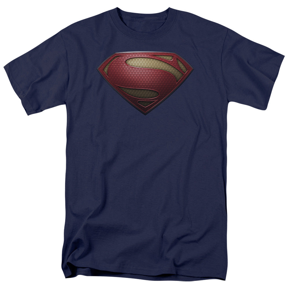 Man Of Steel Mos Shield Mens T Shirt Navy Officially Licensed