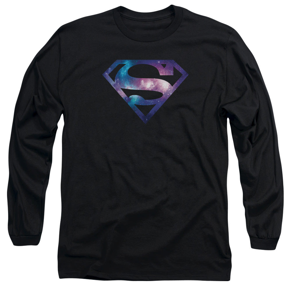 Superman Galaxy Shield Mens Long Sleeve Shirt Black Officially Licensed