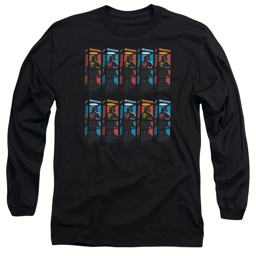 Superman Super Booths Mens Long Sleeve Shirt Black Officially Licensed