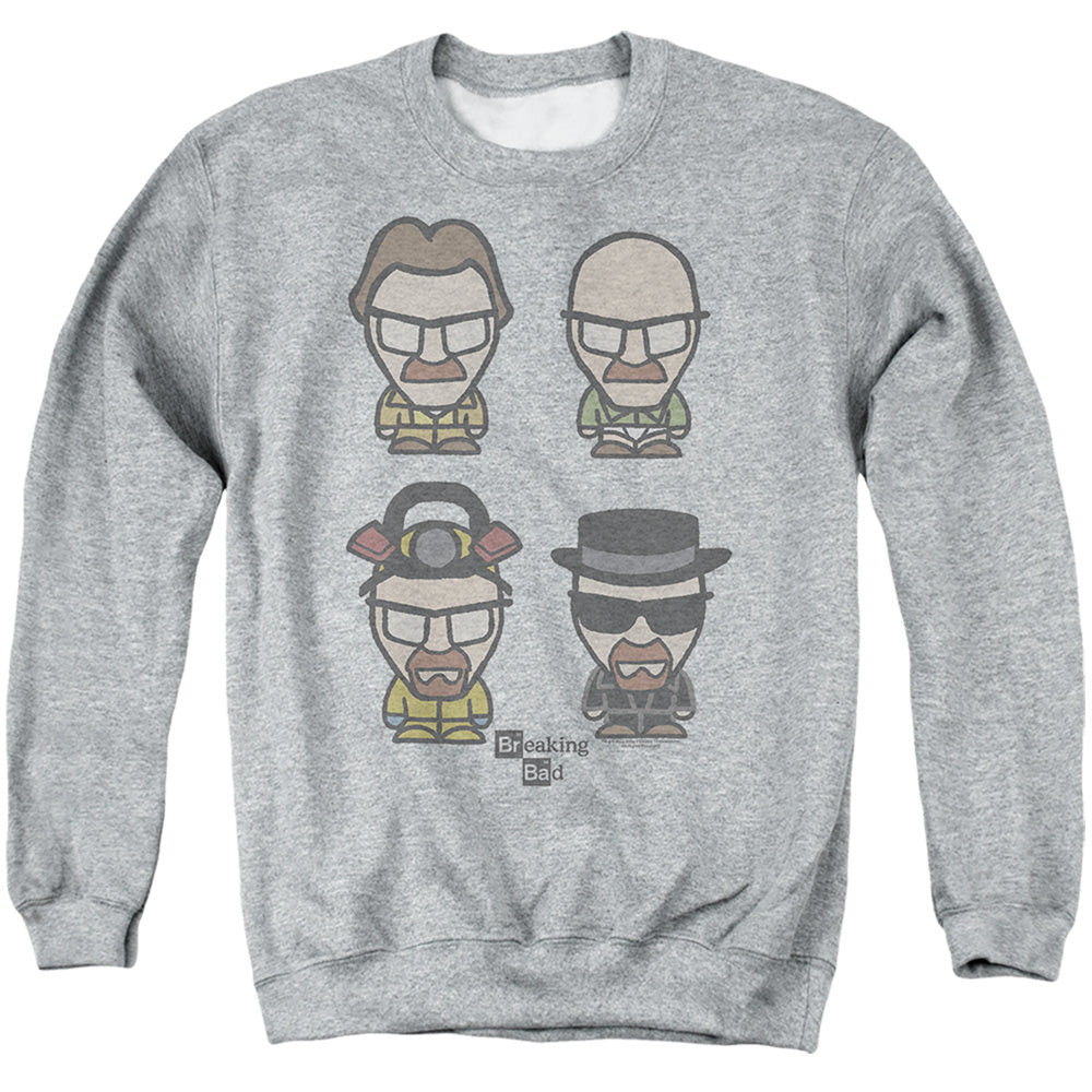 Breaking Bad Faces Of Walt Mens Crewneck Sweatshirt Athletic Heather Officially Licensed