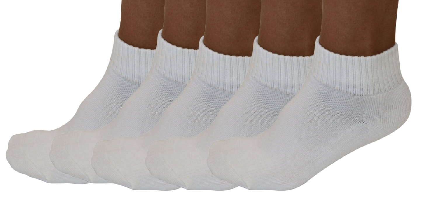 1/4 Crew Bamboo Viscose Socks Unisex Natural Color - 5-Pack