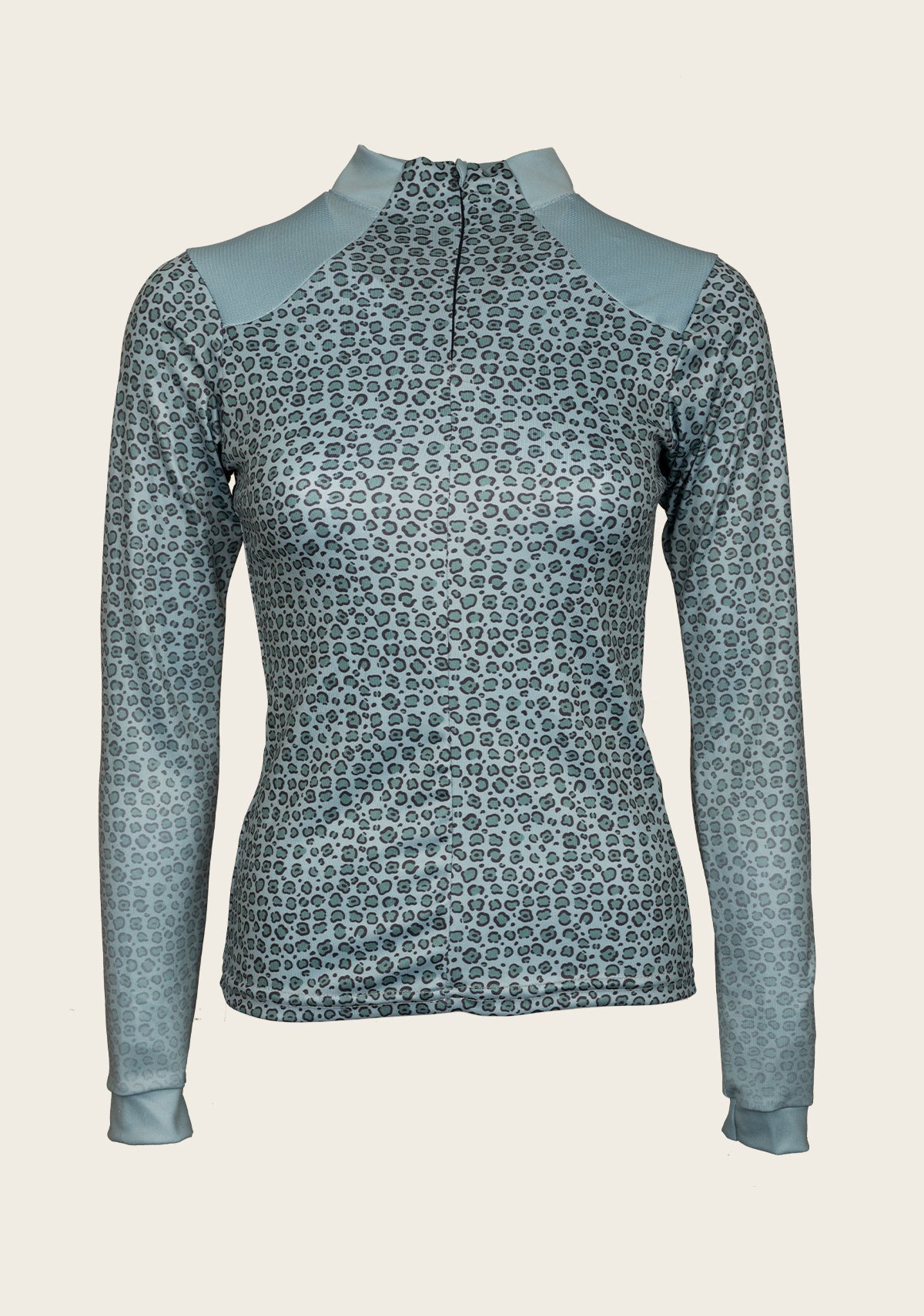 Leopard in Sky Blue Sport Sun Shirt