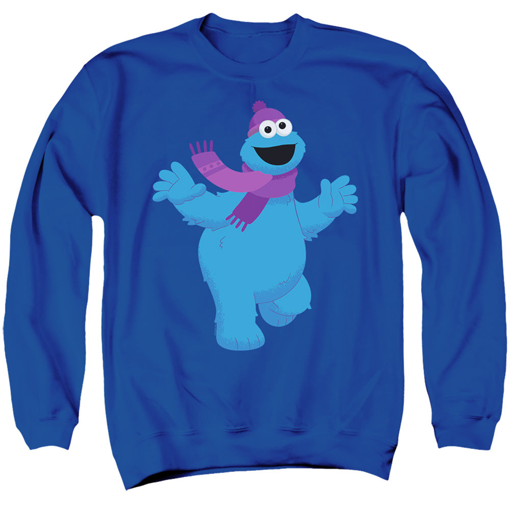 Sesame Street Furry Friends Forever! Cookie Monster Mens Crewneck Sweatshirt Royal Blue Officially Licensed