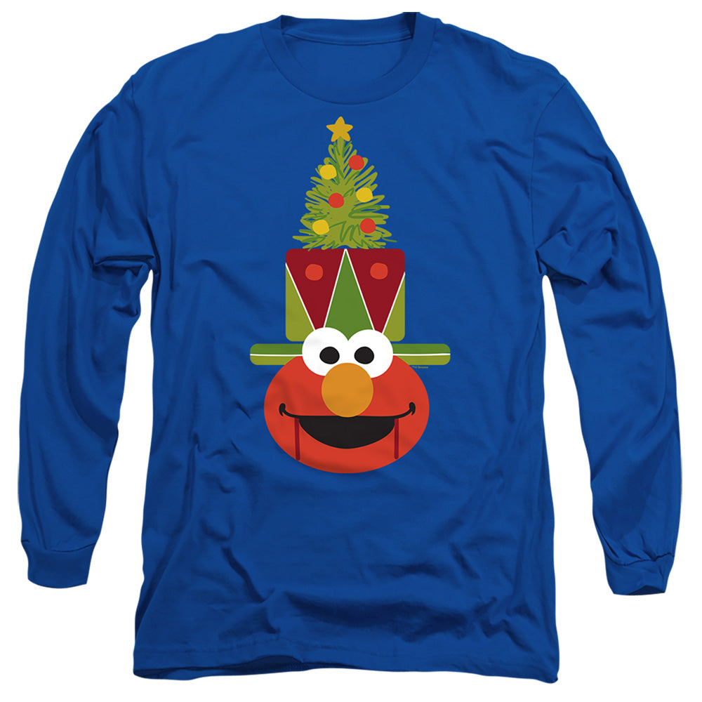 Sesame Street Christmas Nutcracker Elmo Mens Long Sleeve Shirt Royal Officially Licensed
