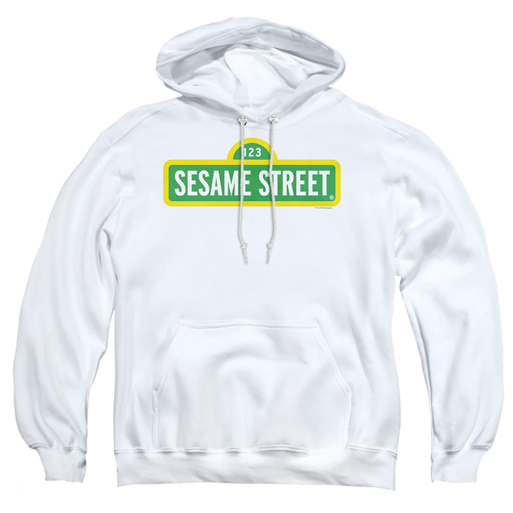 Sesame Street Logo Mens Hoodie White Officially Licensed