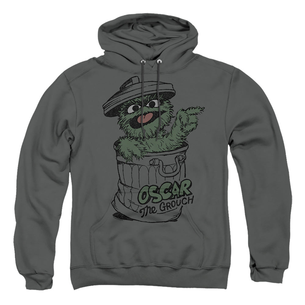 Sesame Street Early Grouch Mens Hoodie Charcoal Officially Licensed