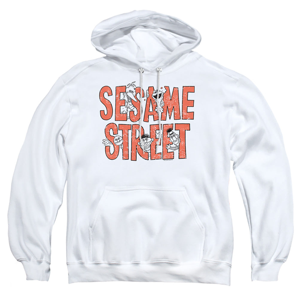 Sesame Street In Letters Mens Hoodie White Officially Licensed