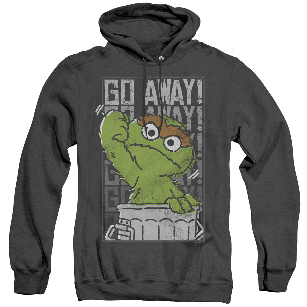 Sesame Street Go Away Mens Heather Hoodie Black Officially Licensed