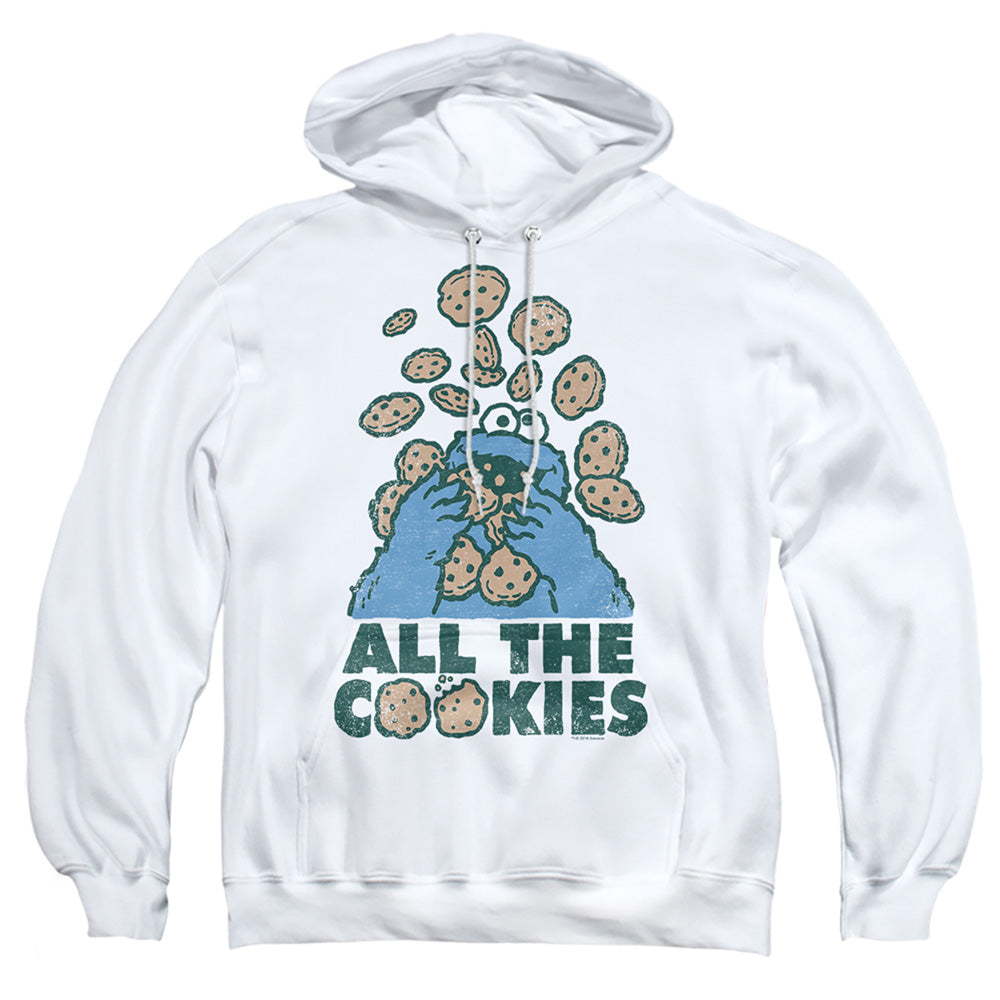 Sesame Street All The Cookies Mens Hoodie White Officially Licensed