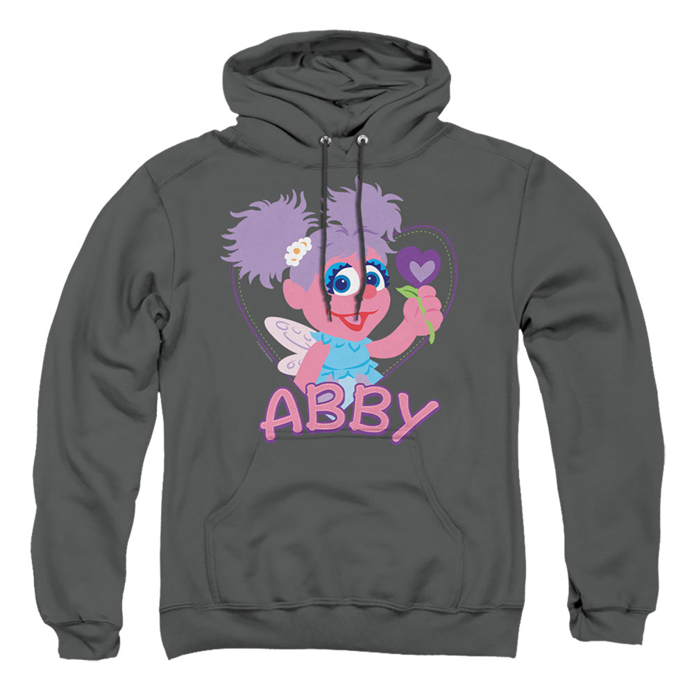 Sesame Street Flat Abby Mens Hoodie Charcoal Officially Licensed