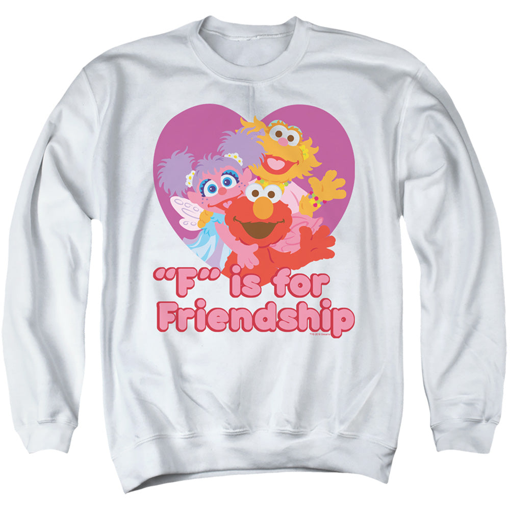 Sesame Street Friendship Mens Crewneck Sweatshirt White Officially Licensed