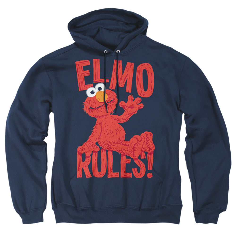 Sesame Street Elmo Rules Mens Hoodie Navy Officially Licensed