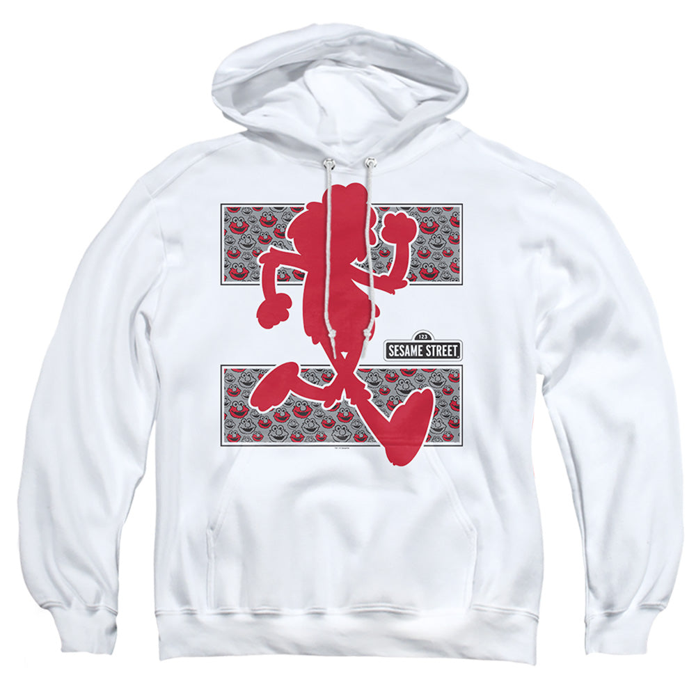 Sesame Street Elmo Runs Mens Hoodie White Officially Licensed
