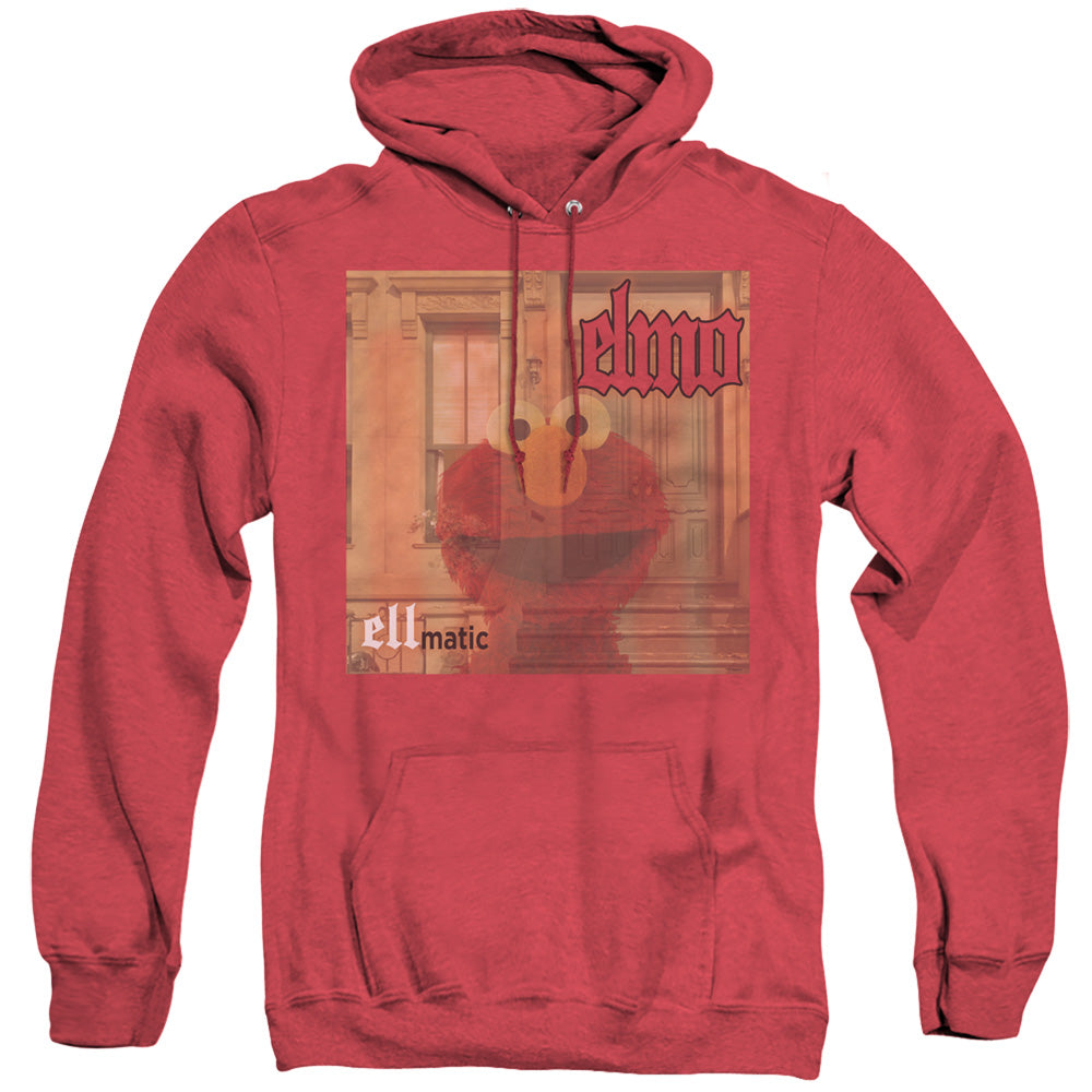 Sesame Street Ellmatic Mens Heather Hoodie Red Officially Licensed