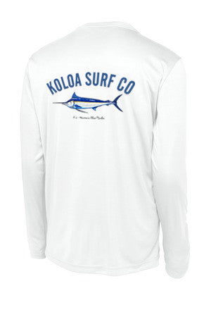 Koloa Blue Marlin Moisture Wicking Long Sleeve T-Shirt