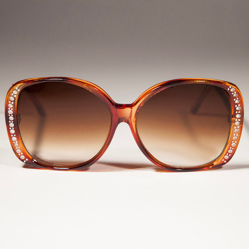 Rhinestone Oversized Vintage Sunglasses - Stardust