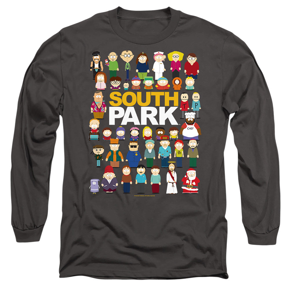 South Park Full Cast Mens Long Sleeve Shirt Charcoal Officially Licensed