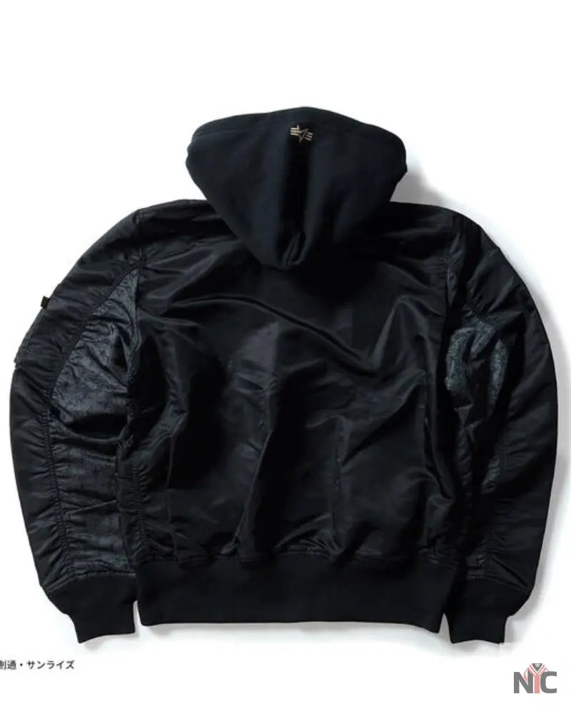 STRICT-G x ALPHA Mobile Suit Gundam SEED FREEDOM Black MA-1 Jacket