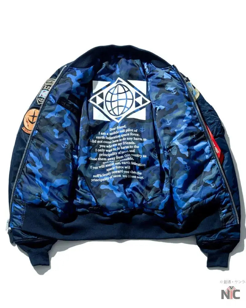STRICT-G x ALPHA Mobile Suit Gundam White Base MA-1 Jacket
