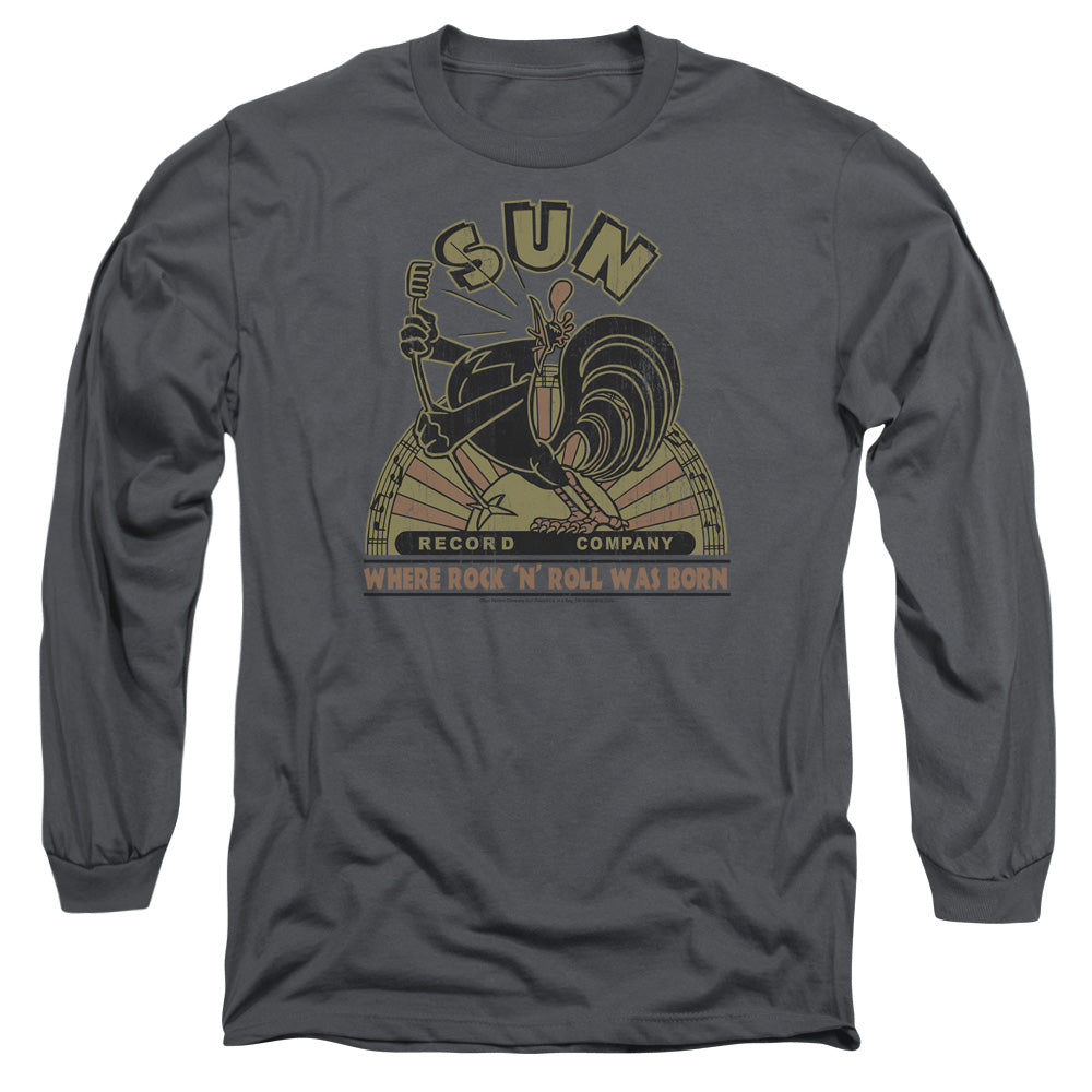 Sun Sun Rooster Mens Long Sleeve Shirt Charcoal Officially Licensed