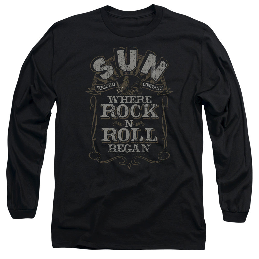 Sun Where Rock Began Mens Long Sleeve Shirt Black Officially Licensed