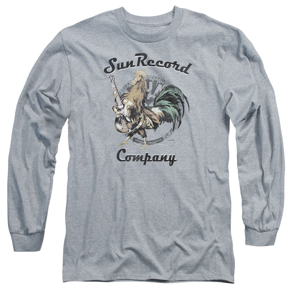 Sun Rockin Rooster Logo Mens Long Sleeve Shirt Athletic Heather Officially Licensed