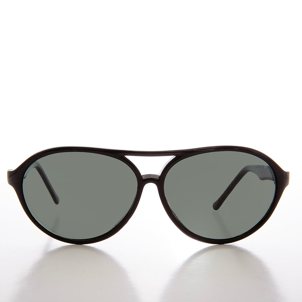 Curved Aviator Sunglass with Glass Lens - Swenson
