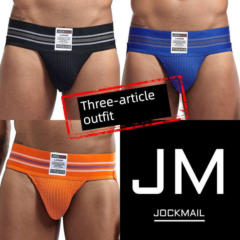 Jockmail Men’s Plaid Cotton Jockstrap – Low Waist, Breathable & Elastic Fit