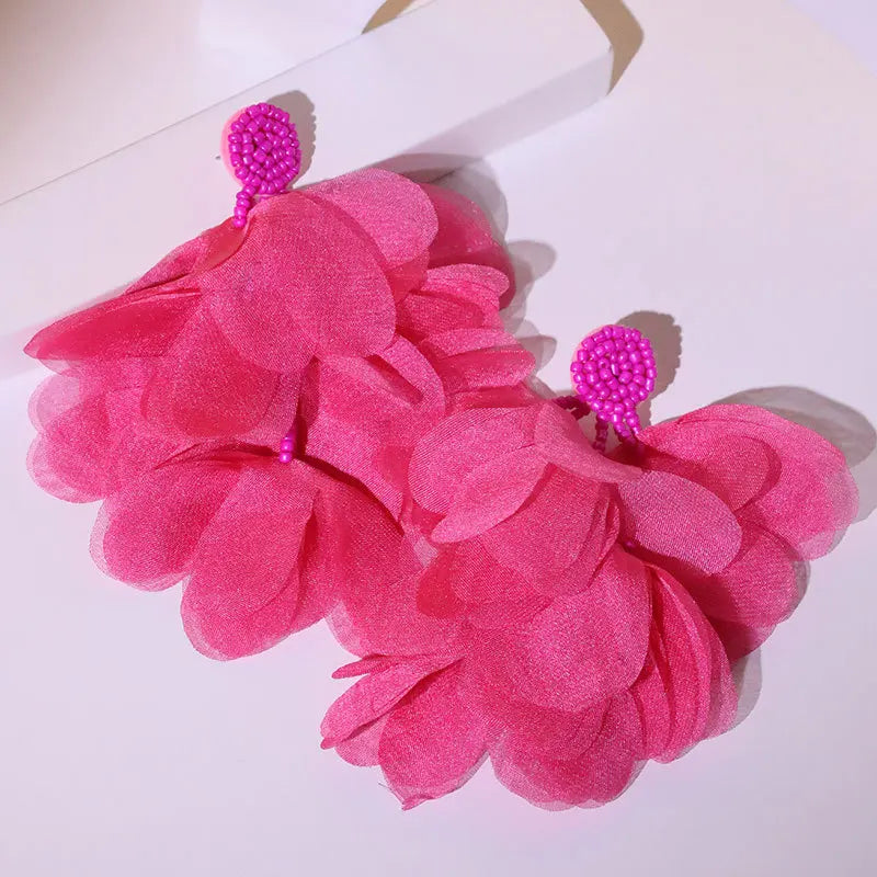 Handmade Cotton Long Tassel Earrings