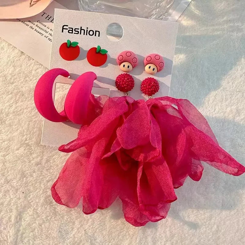 Handmade Cotton Long Tassel Earrings
