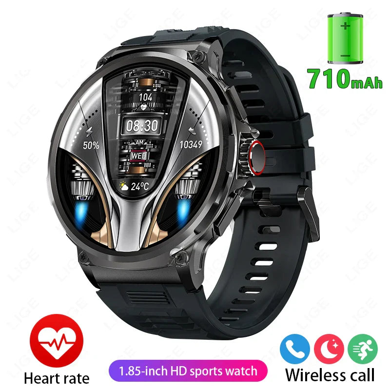 2024New For Huawei Xiaomi GPS Track Smart Watch Men 1.85-Inch Ultra HD AMOLED Screen 710 Mah Battery Bluetooth Call SmartWatches