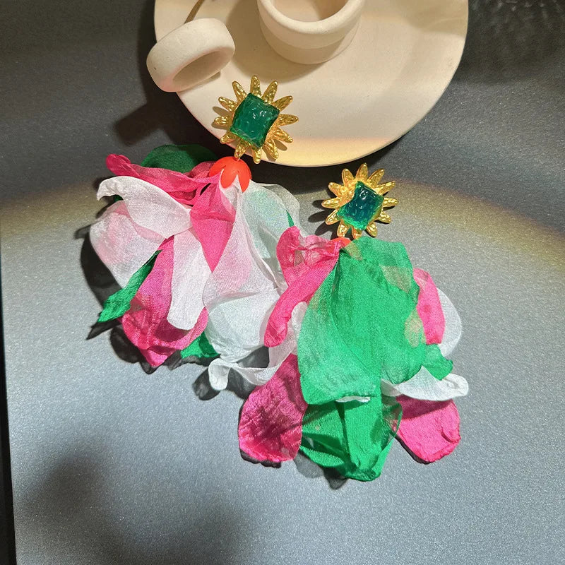 Handmade Cotton Long Tassel Earrings