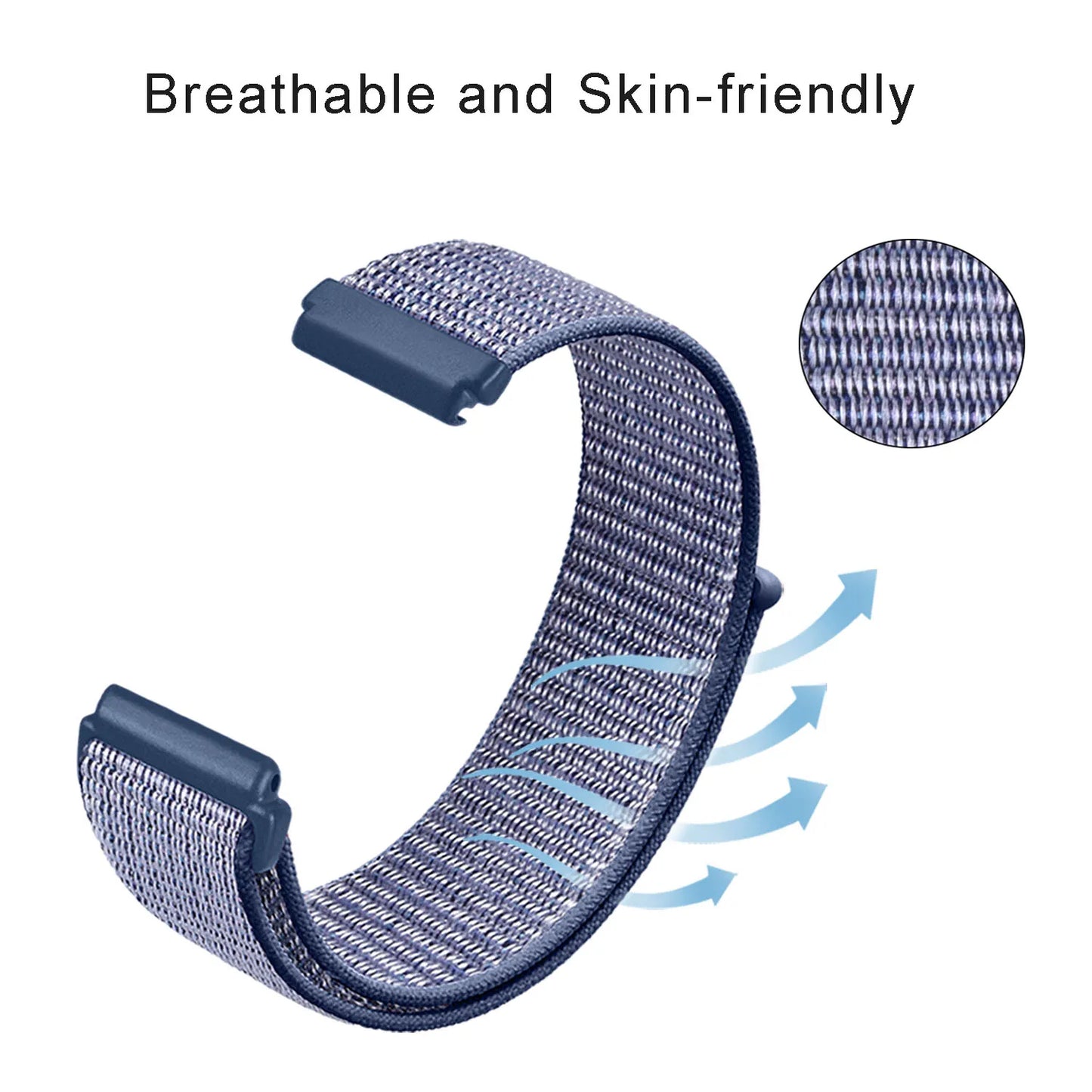 Nylon Velcro Fitbit Versa & Sense Bands