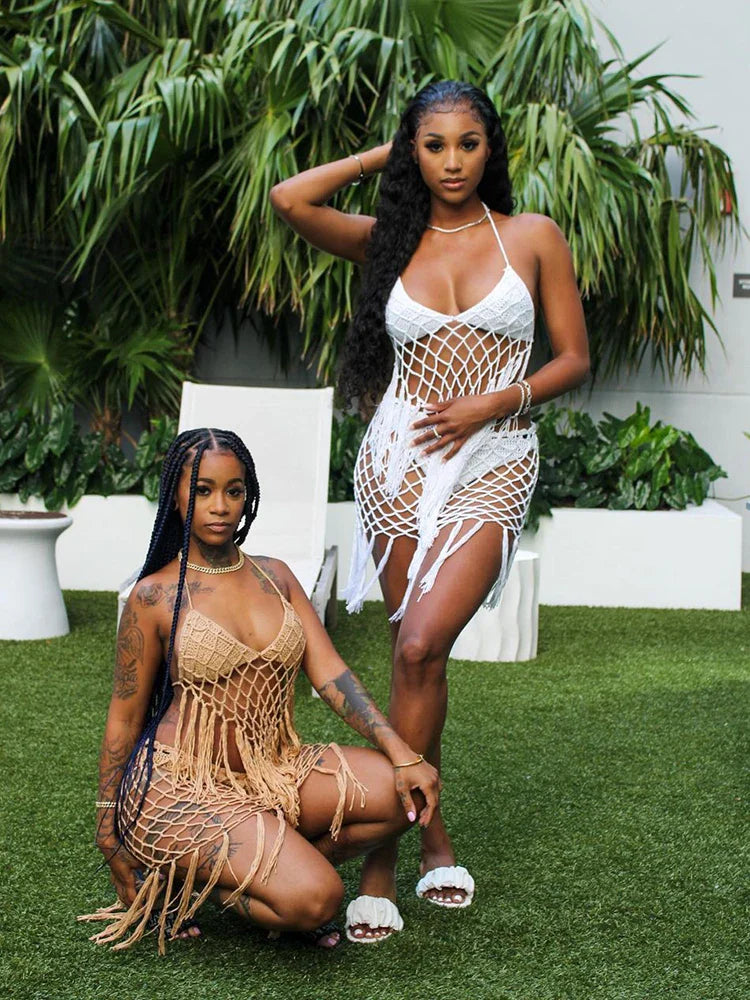 Adogirl Summer Beach Crochet two piece swimsuit