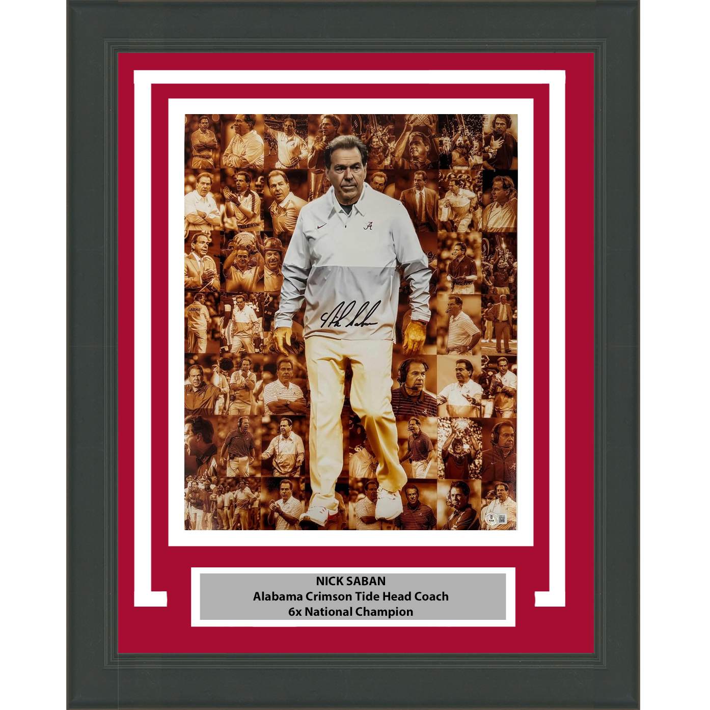 Framed Autographed/Signed Nick Saban Alabama Crimson Tide 16x20 College Football Photo PSA/DNA COA
